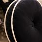 OHS Velvet Filled Cushion Round Bedroom Decor Scatter Chair Sofa Button Pillow
