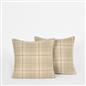 OHS Woven Check Cushion Covers 2 Pack Cases Luxury Home Decor