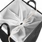 Laundry Basket Bag Foldable Drawstring Clothes Bin Organiser Faux Linen Handles