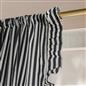 OHS Stripe Frill Voile Net Curtains 2 Window Panels Sheer Rod Slot Top Pair Set