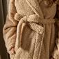 OHS Teddy Fleece Dressing Gown Floor Length Hooded Bathrobe Winter Loungewear