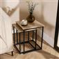 Nest of Tables Square Wood Top Modern End Side Living Room Home Decor Set of 2