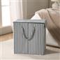 OHS Ribbed Laundry Basket with Lid Foldable Hamper Bag Washing Bin Storage