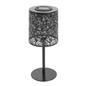 OHS Solar Table Lamp Carved Metal Cordless Outdoor Garden Light Dusk Sensor
