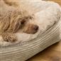 Dog Bed Washable Plush Soft Faux Fur Fleece Ribbed Pet Basket Cushion Warm Cosy