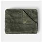 OHS Faux Fur Ribbed Fleece Throw Over Bed Blanket Supersoft, Green - 150 x 200cm