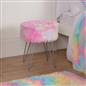 Fluffy Footstool Hairpin Fleece Bedroom Vanity Seat Modern Pouffe Decor Chair