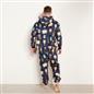 OHS Mens Printed Loungewear Set Winter Sherpa Nightwear 2-Piece Hoodie Jogger