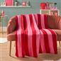 Stripe Fleece Throw Over Bedspread Ultra Soft Warm Sofa Bed Blanket Travel Plush