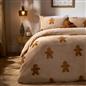 OHS Tufted Gingerbread Bedding Set Fleece Winter Duvet Cover with Pillowcase