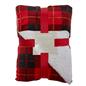 OHS Large Tartan Sherpa Flannel Fleece Throw Over Bed Blanket Check Red