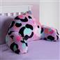 OHS Leopard Cuddle Cushion Kids Soft Fleece Reading Pillow Arms Lumbar Bed Chair