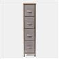 Narrow 4 Drawer Storage Cabinet Bedside Table Unit Clothes Home Fabric Organiser