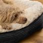 Dog Bed Washable Plush Soft Faux Fur Fleece Ribbed Pet Basket Cushion Warm Cosy