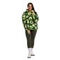 OHS Print Teddy Fleece Half Zip Jumper Womens Pullover Sweatshirt Long Sleeve