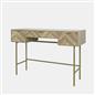 OHS Chevron Dressing Table Engineered Wood Makeup Vanity Desk with 3 Drawers