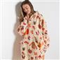 OHS Autumn Hoodie Blanket Pumpkin Prints Fleece Wearable Throw Sherpa