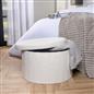 OHS Ottoman Boucle Storage Box Folding Footstool Cube Round Rectangle