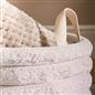 OHS Ribbed Storage Basket with Handles Faux Fur Compact Bucket Organiser
