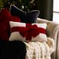 OHS Bow Wrapped Cushion Boucle Gift Decorative Novelty Filled Scatter Pillow