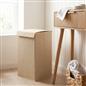 OHS Laundry Basket Faux Linen Folding Hamper Bag Clothes Bin Storage with Lid