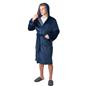 OHS Mens Dressing Gown Long Hooded Soft Flannel Fleece Sherpa Bathrobe Lounge