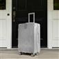 OHS Metallic Effect Suitcase Set 3-Piece Hard Shell Luggage 4 Wheel ABS