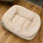 Dog Bed Washable Plush Soft Faux Fur Fleece Ribbed Pet Basket Cushion Warm Cosy