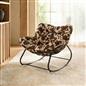 OHS Rocking Chair Ribbed or Smooth Faux Fur Upholstered Metal Frame Cushioned