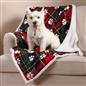 Check Fleece Pet Blanket Throw Over Bed Supersoft Plush Sherpa Warm Chair Sofa