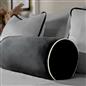 OHS Piped Edge Bolster Cushion Matte Velvet Bedroom Sofa Plump Filled Pillow