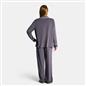 OHS Piped Edge Pyjama Set Button Through Fleece Womens Loungewear Nightwear Pjs