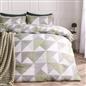 OHS Geo Print Bedding Set Microfibre Reversible Duvet Cover with Pillowcase