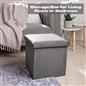 OHS Folding Ottoman Storage Box Footstool Tub Space Saving Velvet Seat
