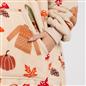 OHS Autumn Hoodie Blanket Pumpkin Prints Fleece Wearable Throw Sherpa