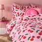 OHS Frill Edge Coverless 7.5 Tog Duvet Cherries Bedding Set with Pillowcase