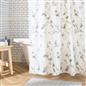 OHS Marble Shower Curtain with 12 Hooks Weighted Hem Bathtub Curtain, White/Grey