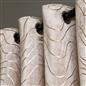 Velvet Eyelet Curtains Metallic Foil Wave Pair of Ring Top Thermal Ready Made
