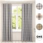 OHS Check Eyelet Curtains Pair Thermal Ring Top Textured Woven Ready Made