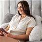 OHS Teddy Fleece Reading Pillow Cuddle Cushion with Arms Lumbar Bed Chair