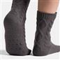 OHS Cable Knit Socks Womens Non Slip Warm Indoor Lounge Sock Slipper