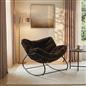 OHS Rocking Chair Ribbed or Smooth Faux Fur Upholstered Metal Frame Cushioned