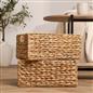 Natural Storage Cube Folding Rope Organiser Woven Wicker Hamper Strong Eco Box