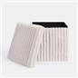 OHS Storage Box Lid Ottoman Folding Ribbed Fleece Footstool Tub Seat