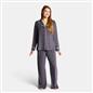 OHS Piped Edge Pyjama Set Button Through Fleece Womens Loungewear Nightwear Pjs