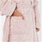 OHS Teddy Marl Fleece Soft Adults Dressing Gown Unisex Full-Length Robe