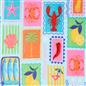 OHS Postcard Print Throw Ultra Soft Blanket Flannel Fleece Lightweight Bedspread