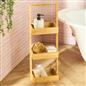 OHS Bamboo Bathroom Caddy 3 Tier Freestanding Shower Storage Organiser