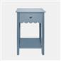 OHS Scallop Bedside Wood Nightstand 1 Drawer Storage Unit End Table Home Decor