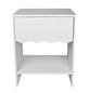 OHS Scallop Bedside Ribbed Wood Nightstand 1 Drawer Storage Unit End Table
